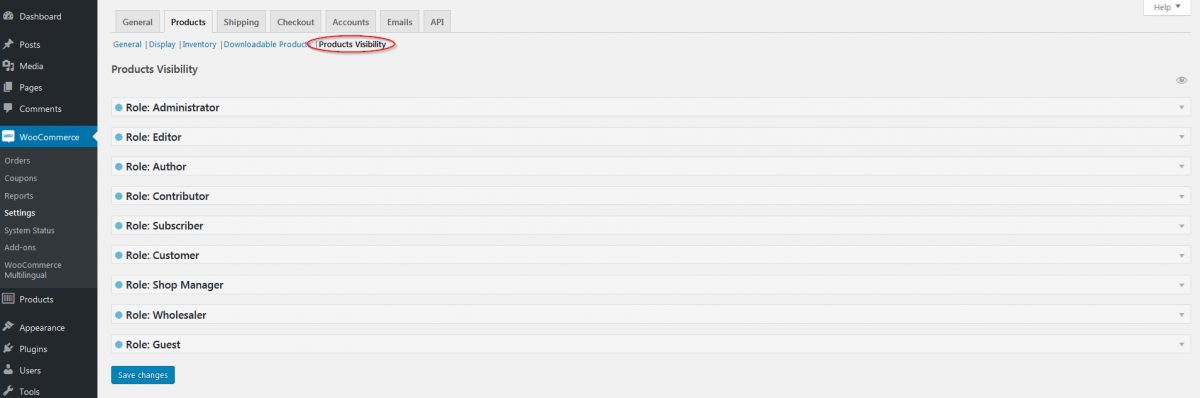 WooCommerce Hide Products, Categories, Prices, Payment and Shipping by User Role - 5