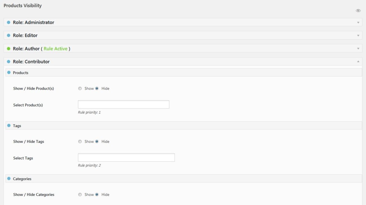 WooCommerce Hide Products, Categories, Prices, Payment and Shipping by User Role - 8