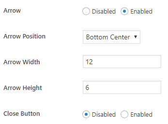 Wordpress Plugin Tooltip Arrow Options